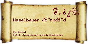 Haselbauer Árpád névjegykártya