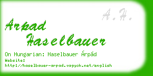 arpad haselbauer business card
